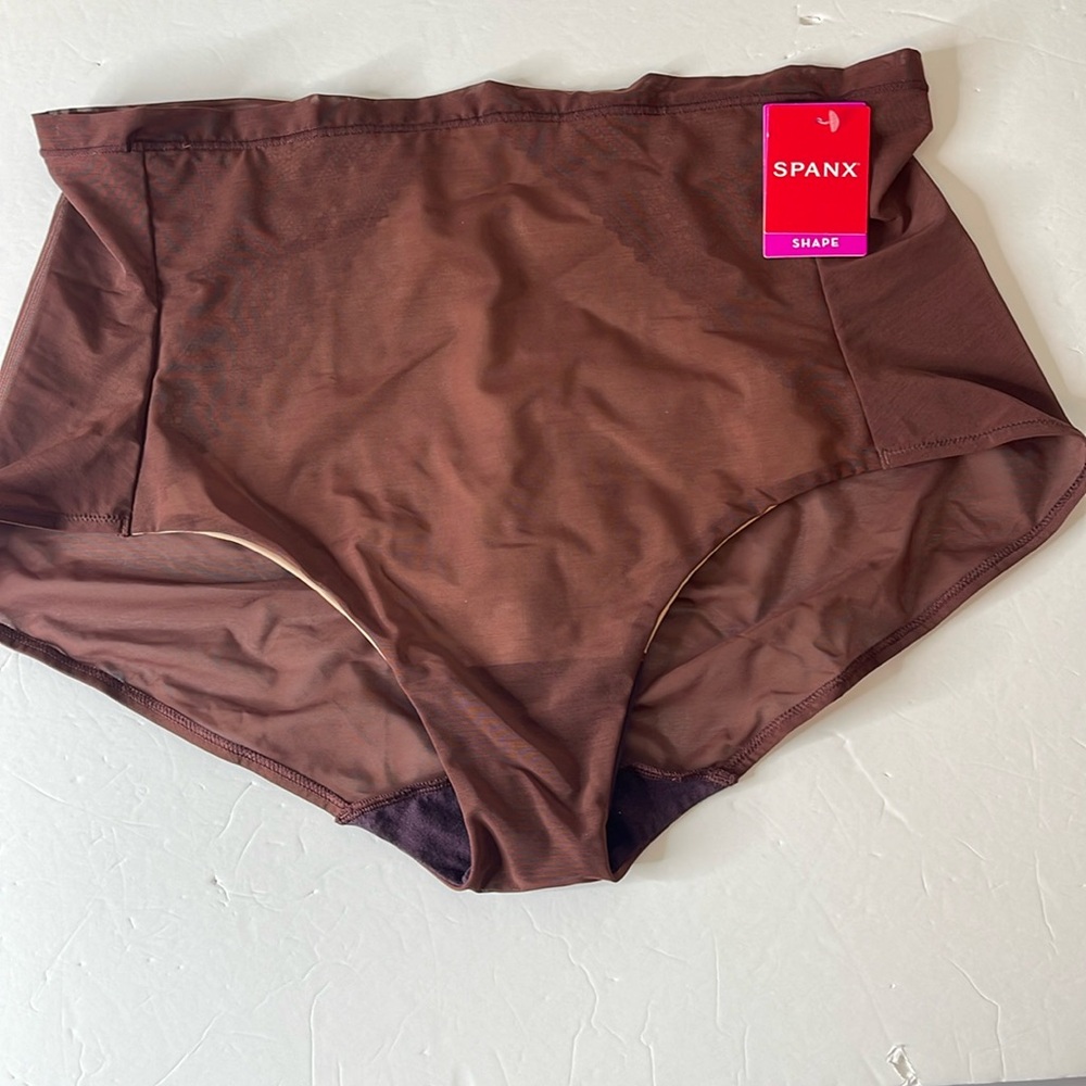 SPANX Sheer Illusion Lace / Mesh High Waist Brief Panty Spice 3X
